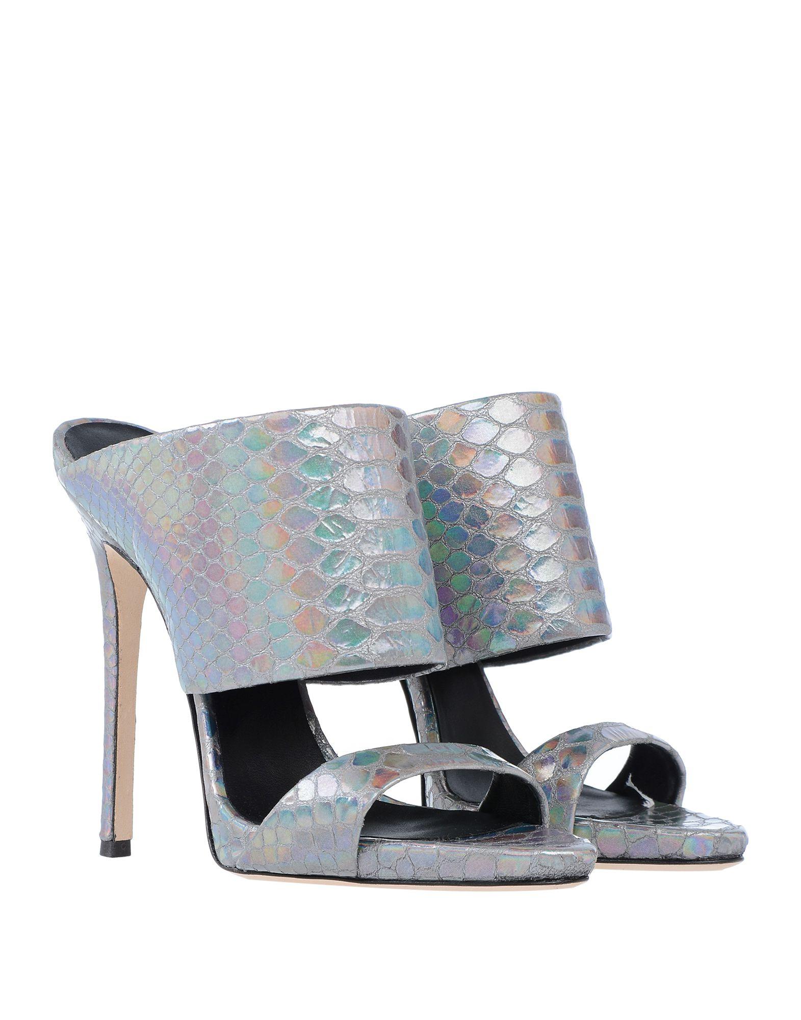  Giuseppe Zanotti NEW Silver Slides Mules Evening High Heels Sandals in Box (Silber)