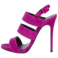 Giuseppe Zanotti NEW Suede Magenta Fuchsia Evening Sandals Heels in Box