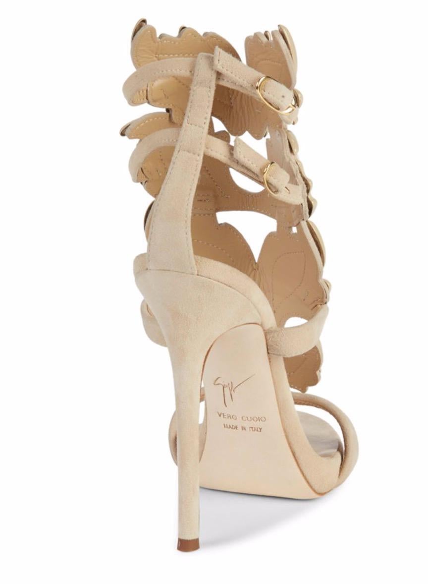 Women's Giuseppe Zanotti NEW Tan Nude Suede Strappy Evening Sandals Heels in Box