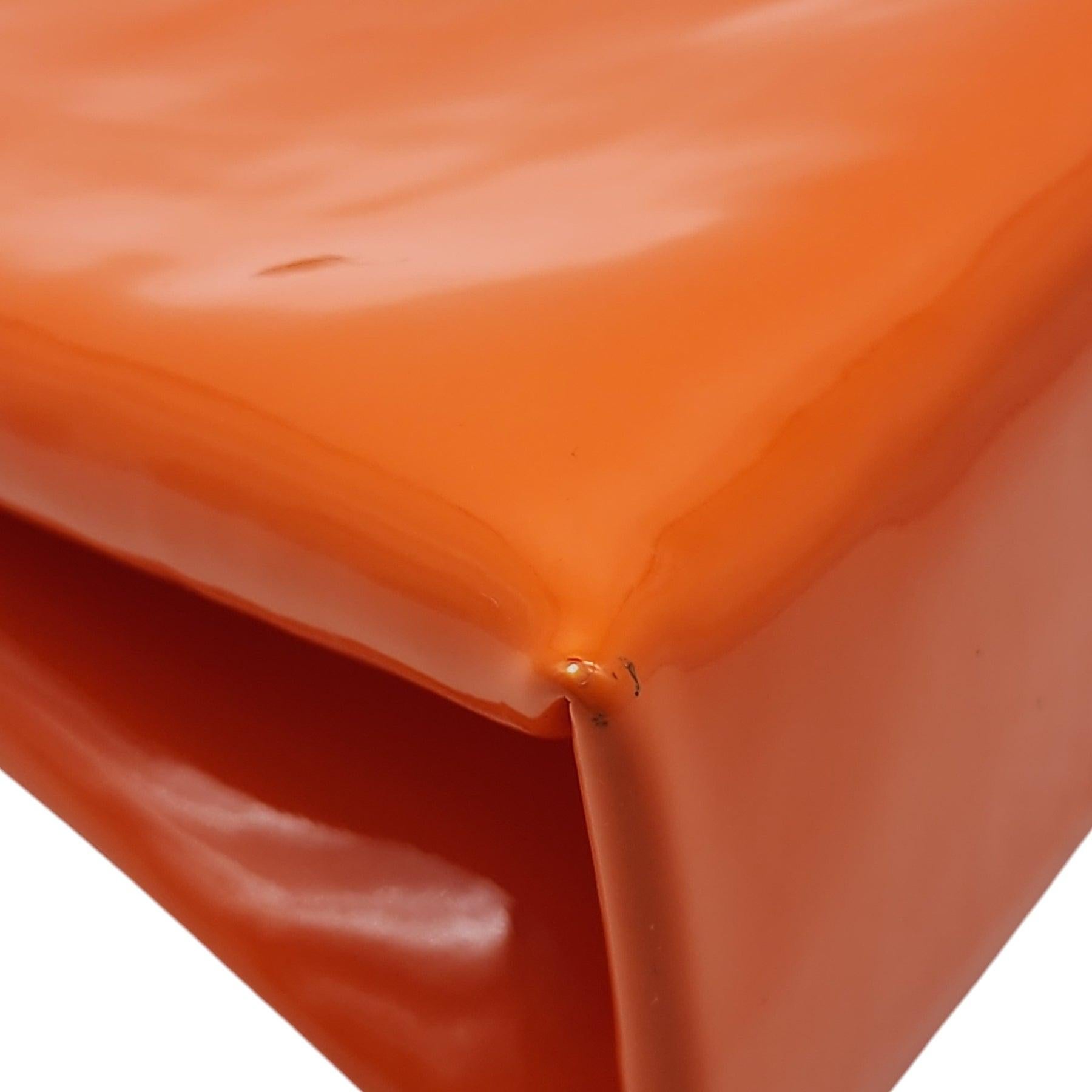 Giuseppe Zanotti Oversized Clutch - Patent Leather in Orange In Excellent Condition In Los Angeles, CA