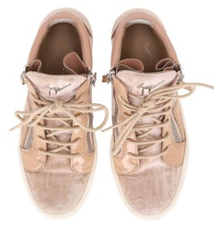 Giuseppe Zanotti Patent Leather & Velvet High Top Sneakers