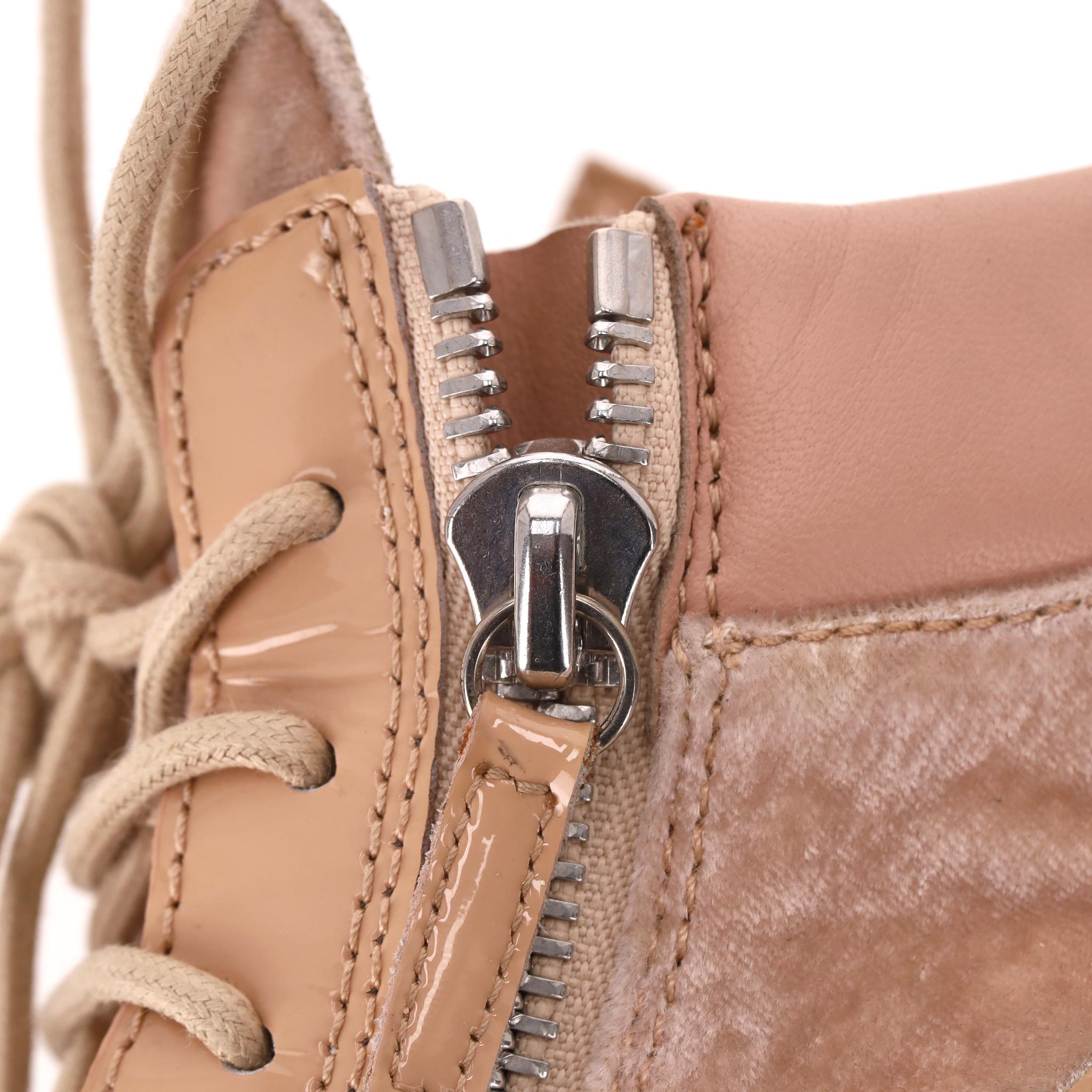 Giuseppe Zanotti - Scarpe da ginnastica alte in vernice e velluto in vendita 3