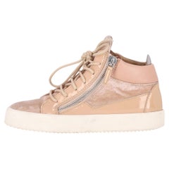 Giuseppe Zanotti Patent Leather & Velvet High Top Sneakers