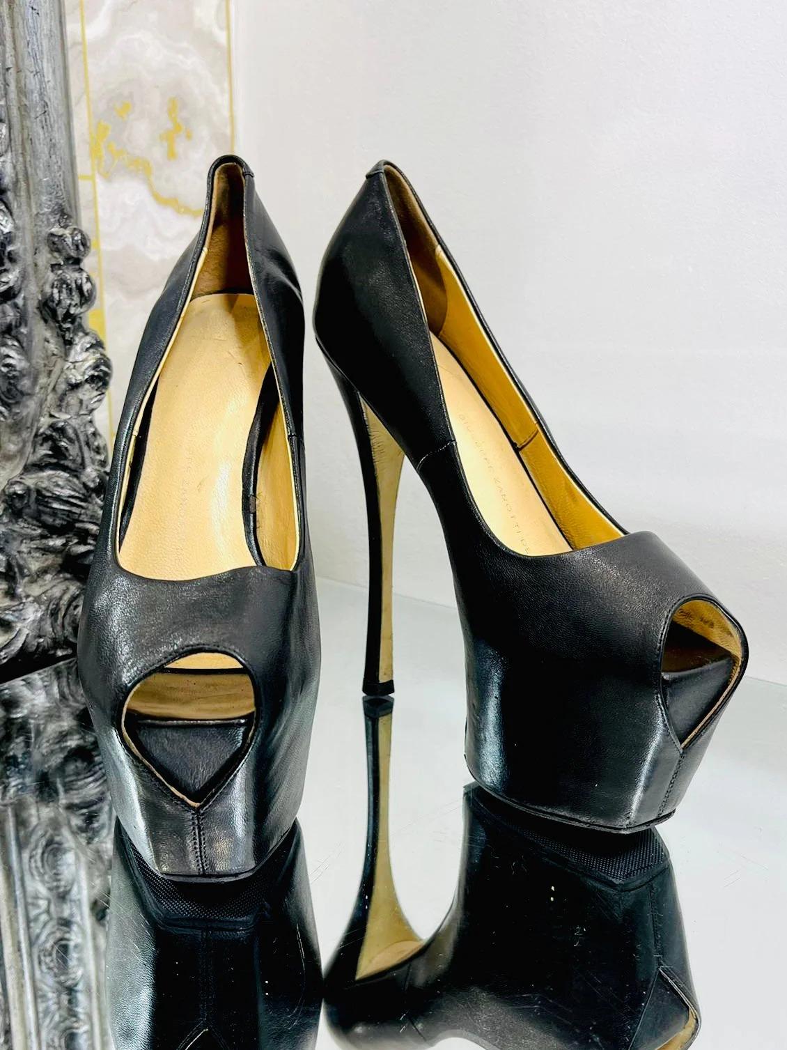 Black Giuseppe Zanotti Peep Toe Platform Heels For Sale