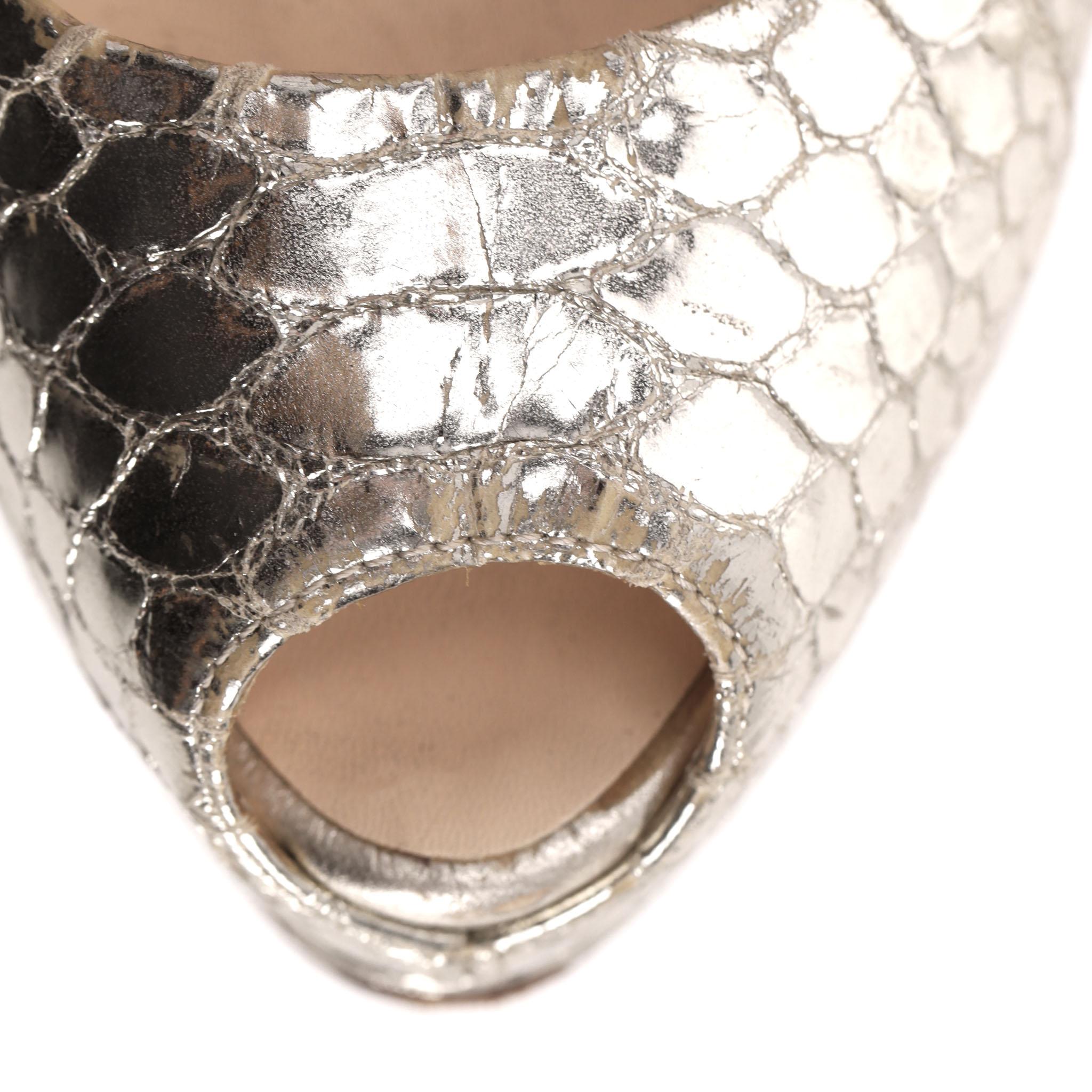 Zapatos de tacón Giuseppe Zanotti con punta y plataforma de piel de serpiente en venta 3