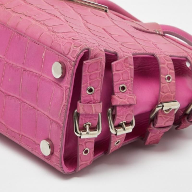 Giuseppe Zanotti Fourre-tout G17 en cuir gaufré rose en vente 1