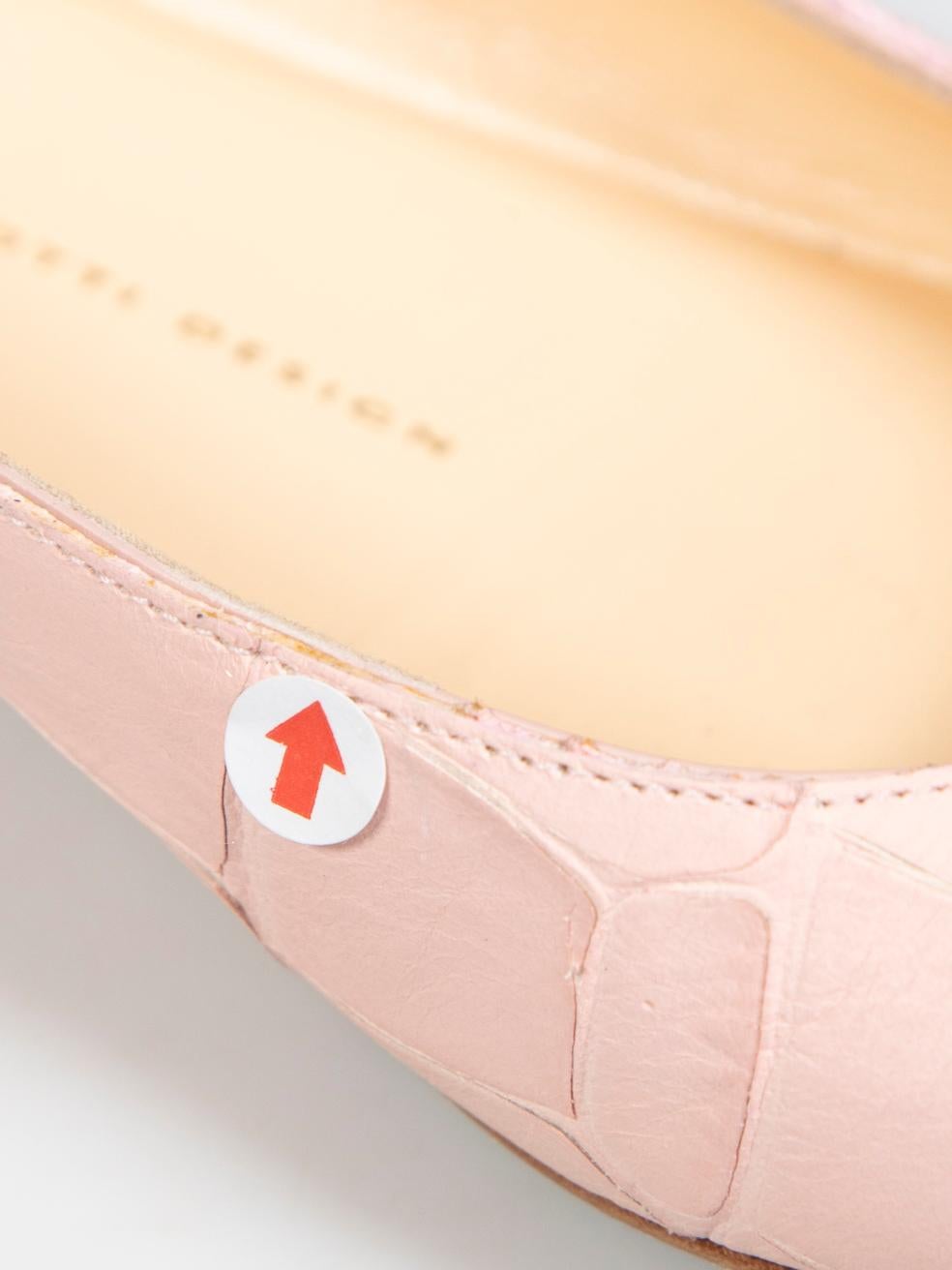 Giuseppe Zanotti Pink Leather Ballet Flats Size IT 38 For Sale 2