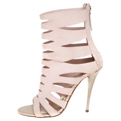Giuseppe Zanotti Pink Leather Cut Out Booties Size 36