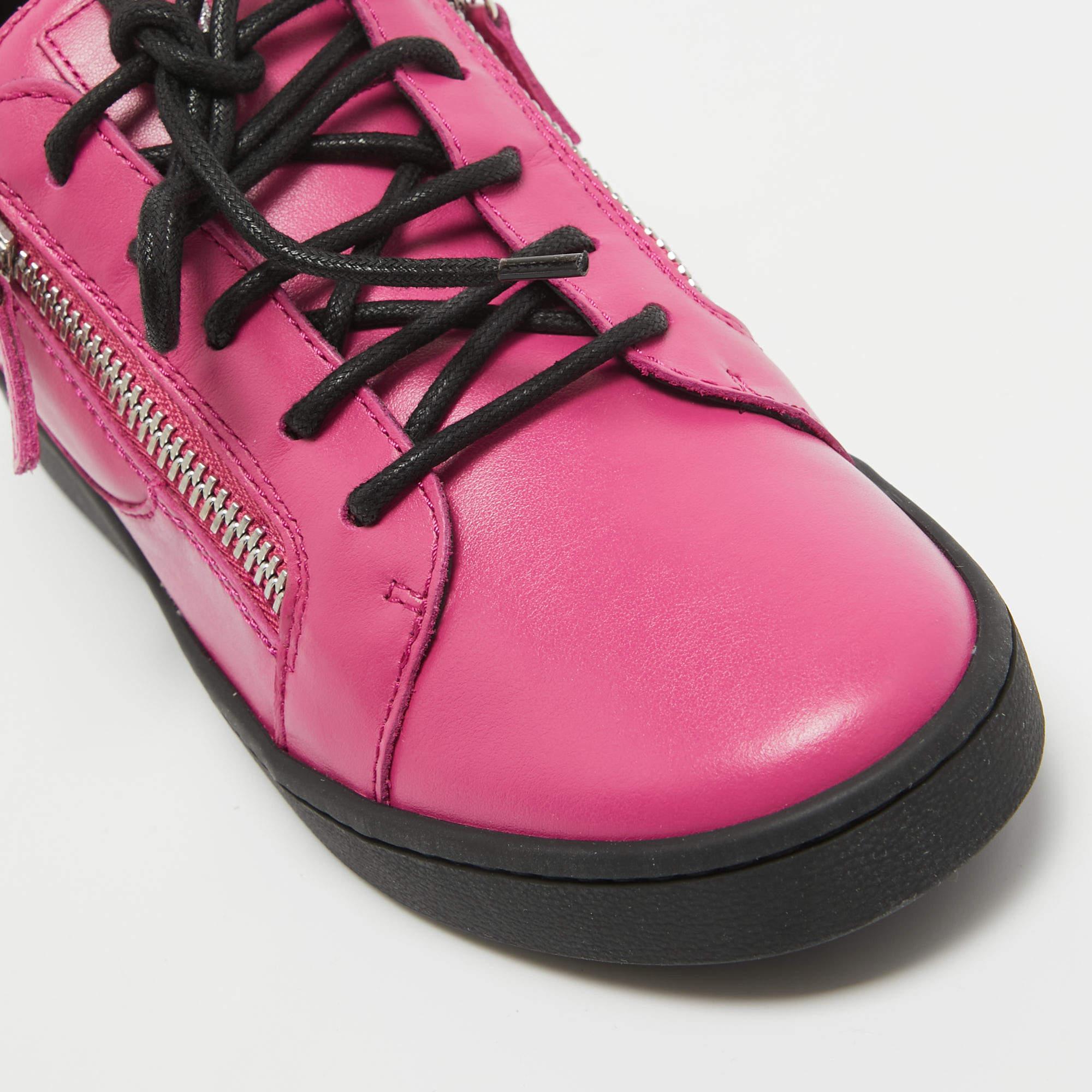 Giuseppe Zanotti Rosa Leder Dona Low Top Turnschuhe Größe 39 2