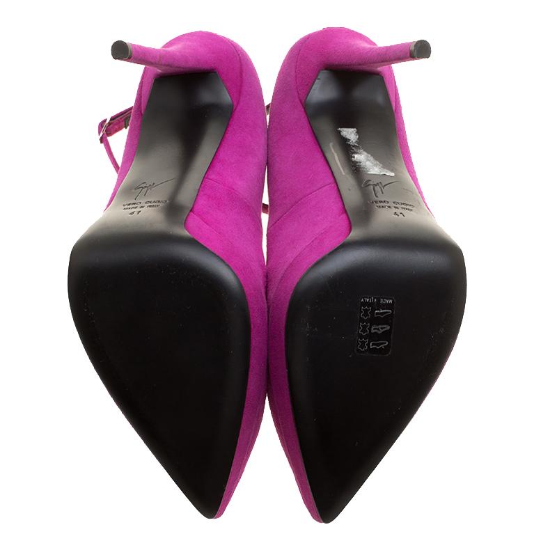 Giuseppe Zanotti Rosa Wildleder Knöchelbänder Plattform Rosa High Heels Plateau Pumps echt Wildleder Größe 41 von