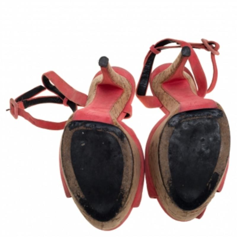 Giuseppe Zanotti Pink Suede Bow Platform Ankle Strap Sandals Size 38 For Sale 1