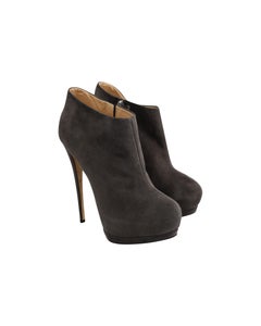 Giuseppe Zanotti Platform Heel Ankle Boots in Gray Suede