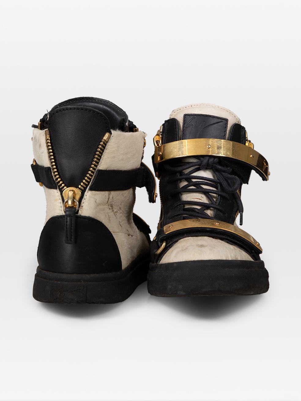 Giuseppe Zanotti Zapatillas altas de piel de becerro Giuseppe Zanotti Talla IT 40 Negro en venta