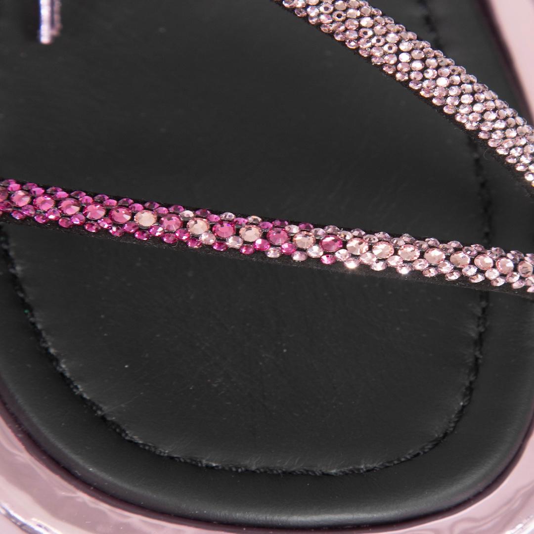 Women's Giuseppe Zanotti Purple Metallic Lace Up Sandals Size IT 38 For Sale