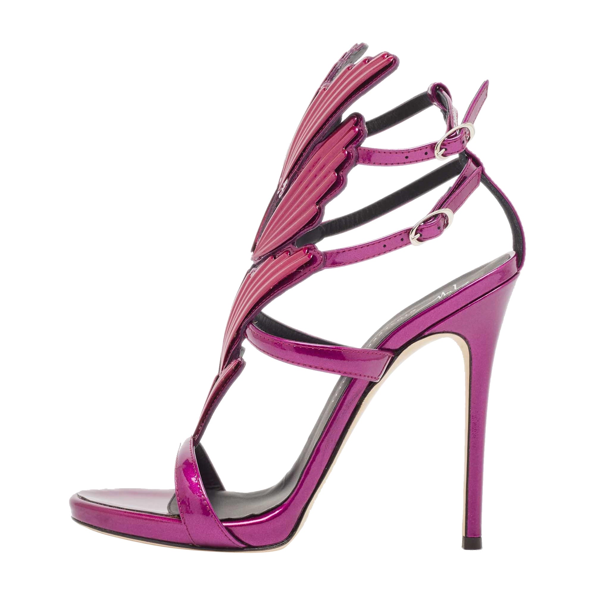 Giuseppe Zanotti Purple Patent Leather Cruel Wing Sandals Size 37