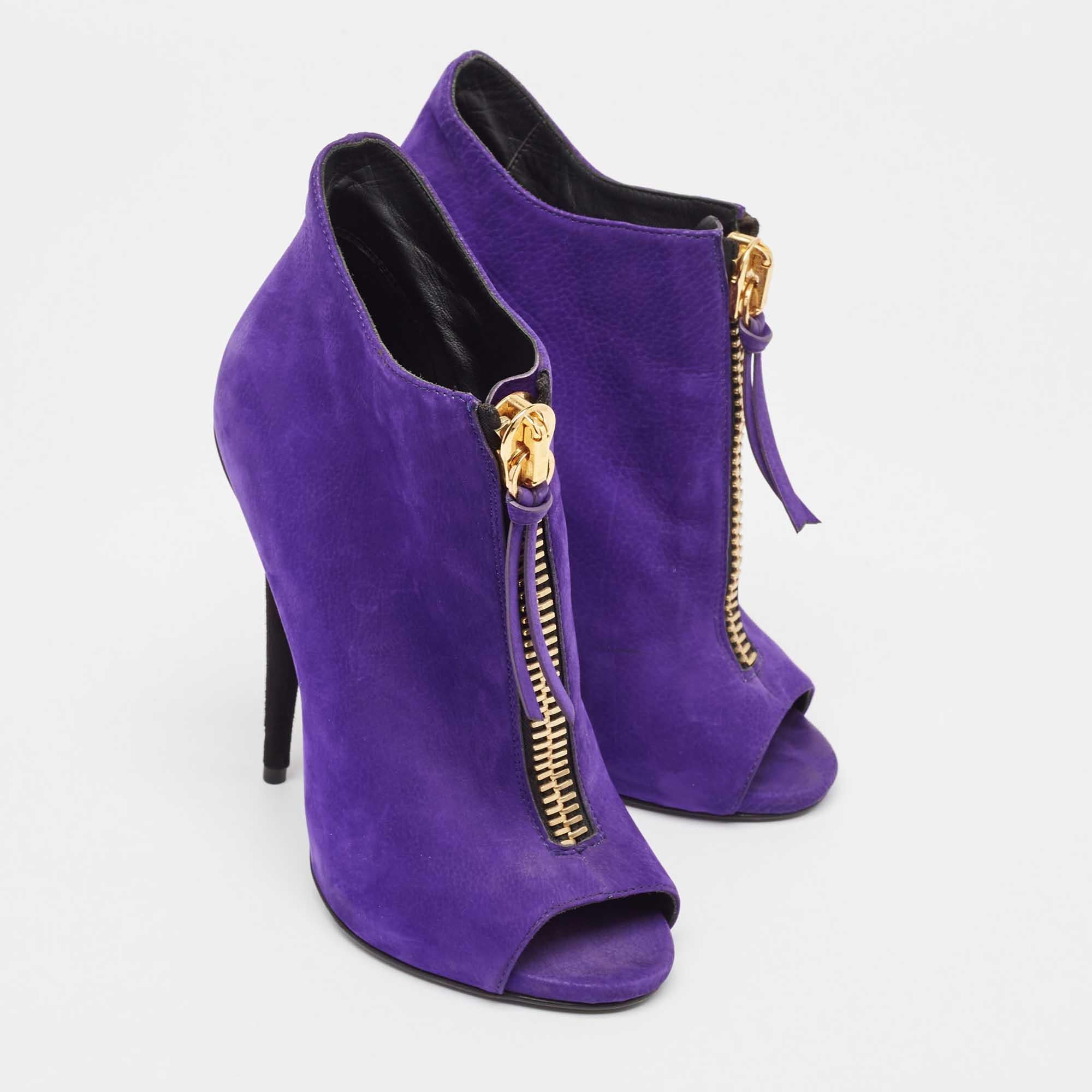 Women's Giuseppe Zanotti Purple Suede Ankle Boots Size 36 For Sale