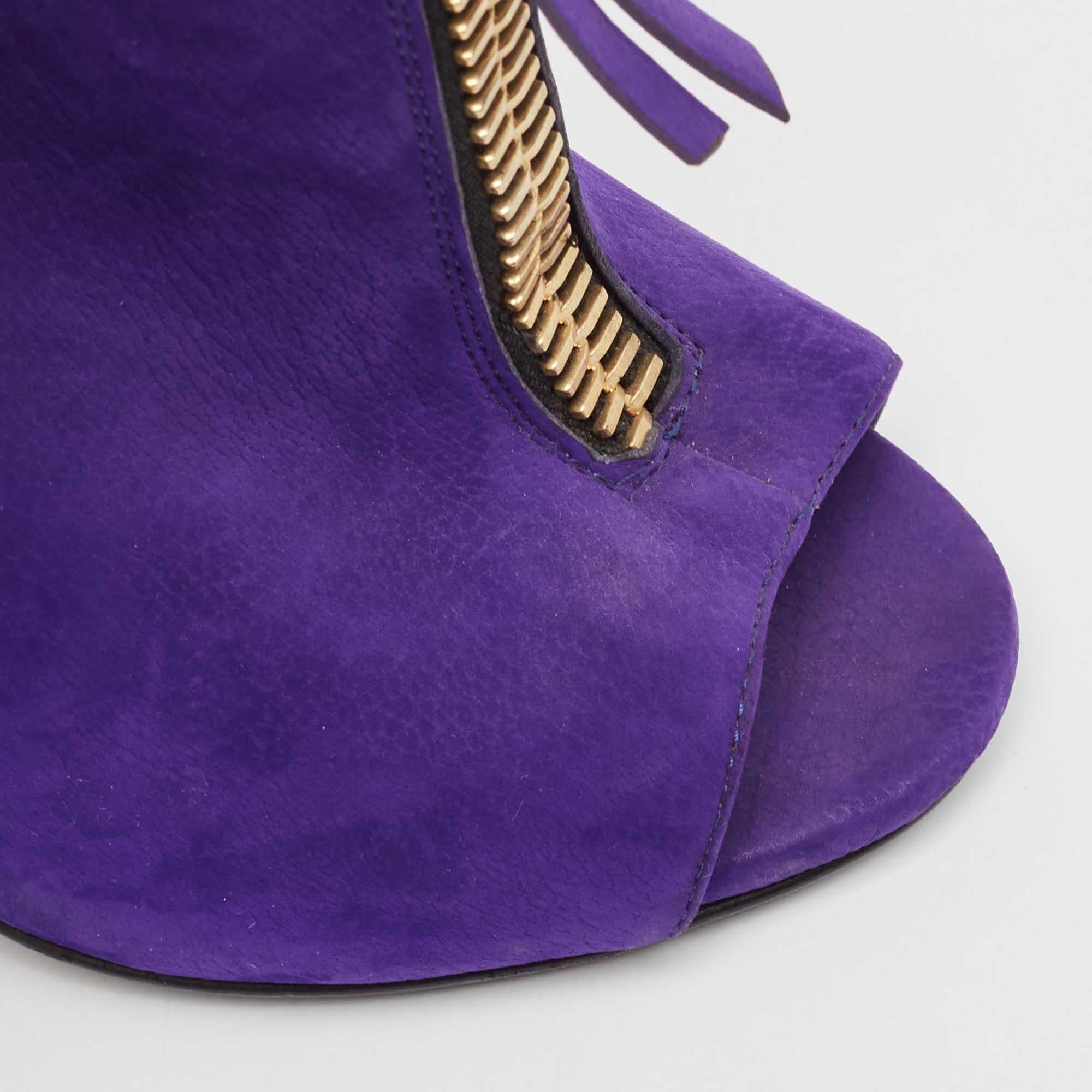 Giuseppe Zanotti Purple Suede Ankle Boots Size 36 For Sale 2