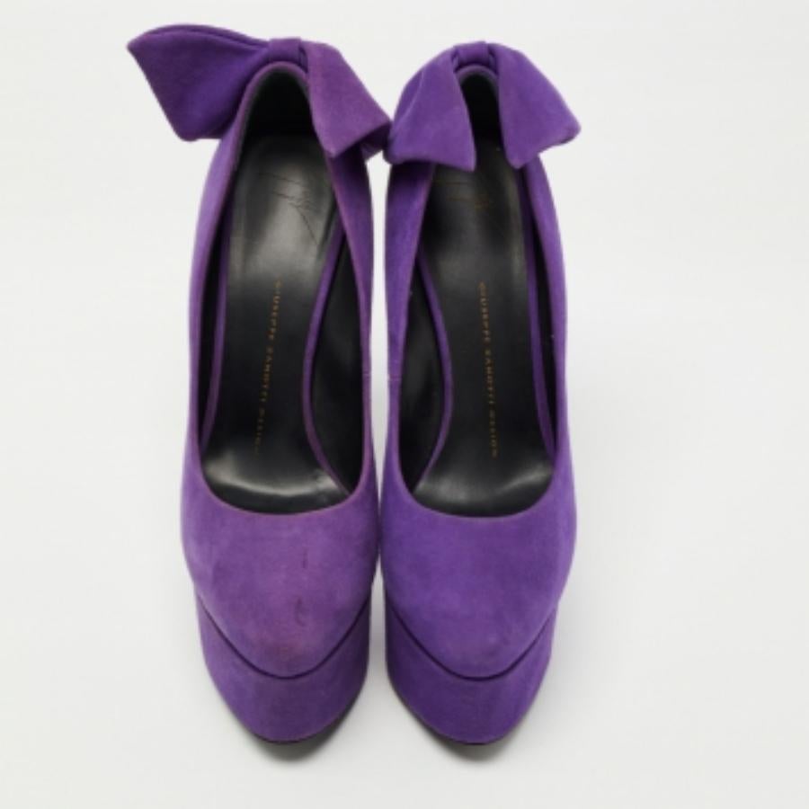 Giuseppe Zanotti Bombas de plataforma con lazo Debra de ante morado talla 36,5 Púrpura en venta