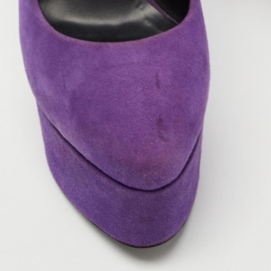 Giuseppe Zanotti Bombas de plataforma con lazo Debra de ante morado talla 36,5 en venta 4
