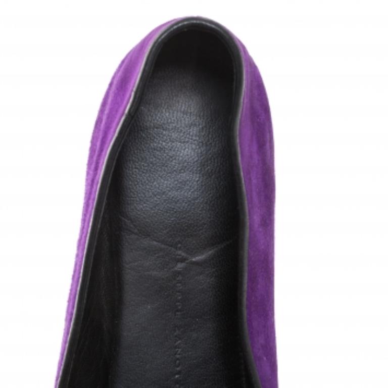 Donna Giuseppe Zanotti Purple Suede Kevin Shark Tooth Tassel Smoking Slippers Size 38 in vendita