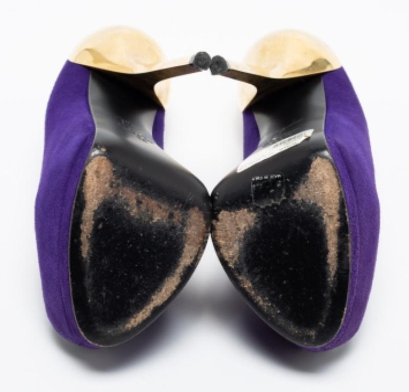 Violet Giuseppe Zanotti escarpins à plateforme Nana en daim violet à bout ouvert, taille 36 en vente
