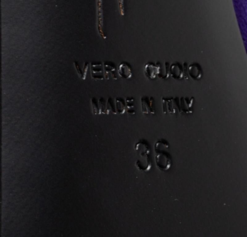 Giuseppe Zanotti escarpins à plateforme Nana en daim violet à bout ouvert, taille 36 Bon état - En vente à Dubai, Al Qouz 2