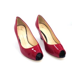 Giuseppe Zanotti Red Cowhide Lether Fish Beak Shoes Size 34.5