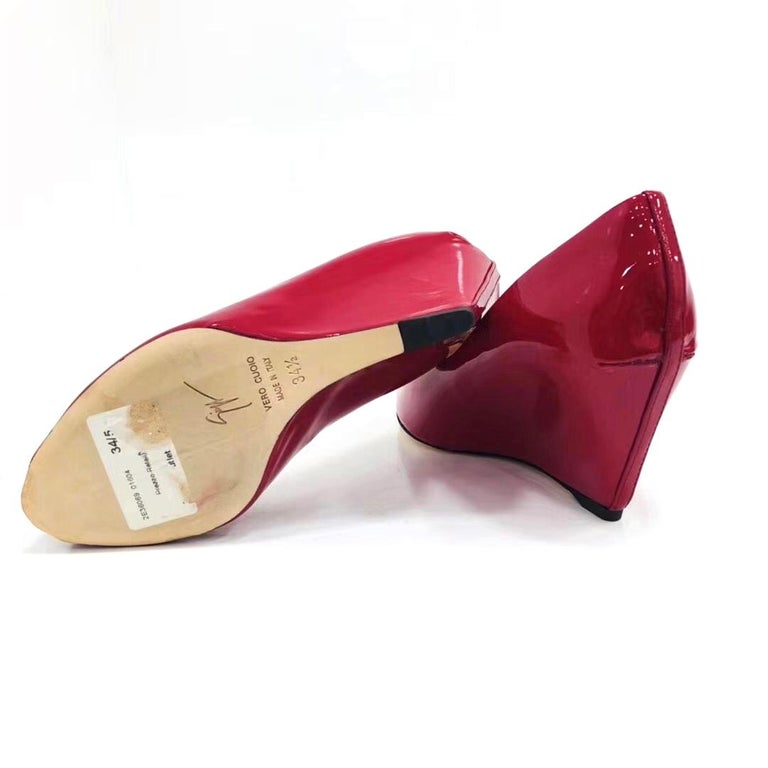 Giuseppe Zanotti Red Cowhide Lether Fish Beak Shoes Size 34.5 For Sale ...