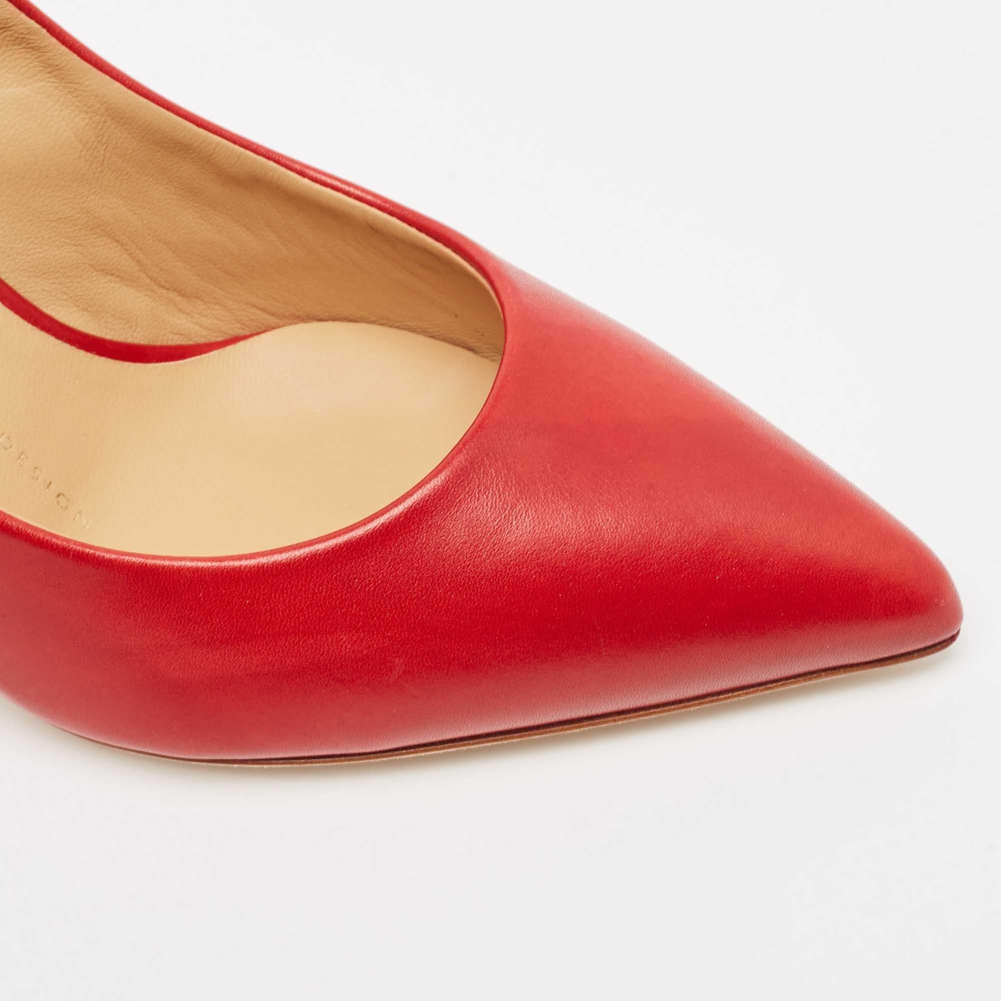 Giuseppe Zanotti Red Leather Pointed Toe Pumps Size 38 1