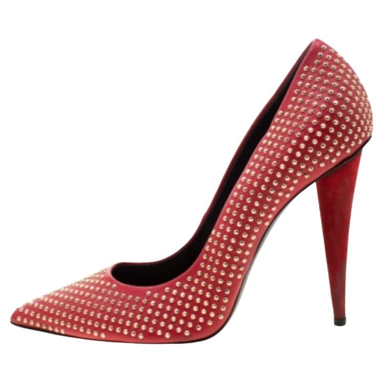 Escarpins Ester à bout pointu en cuir rouge Giuseppe Zanotti, taille 39 en vente
