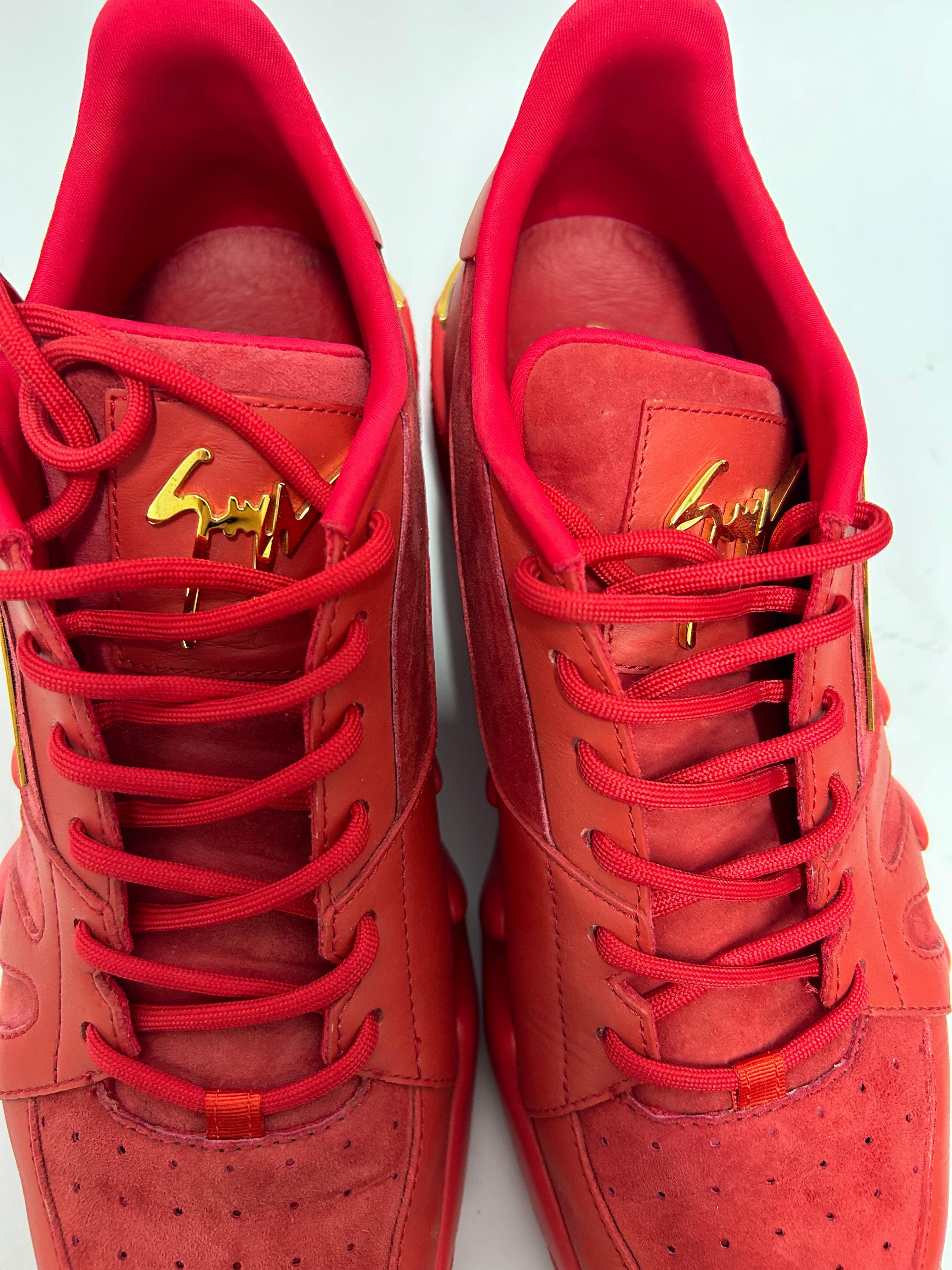Giuseppe Zanotti Red Low-top Sneakers EU 42 For Sale 6