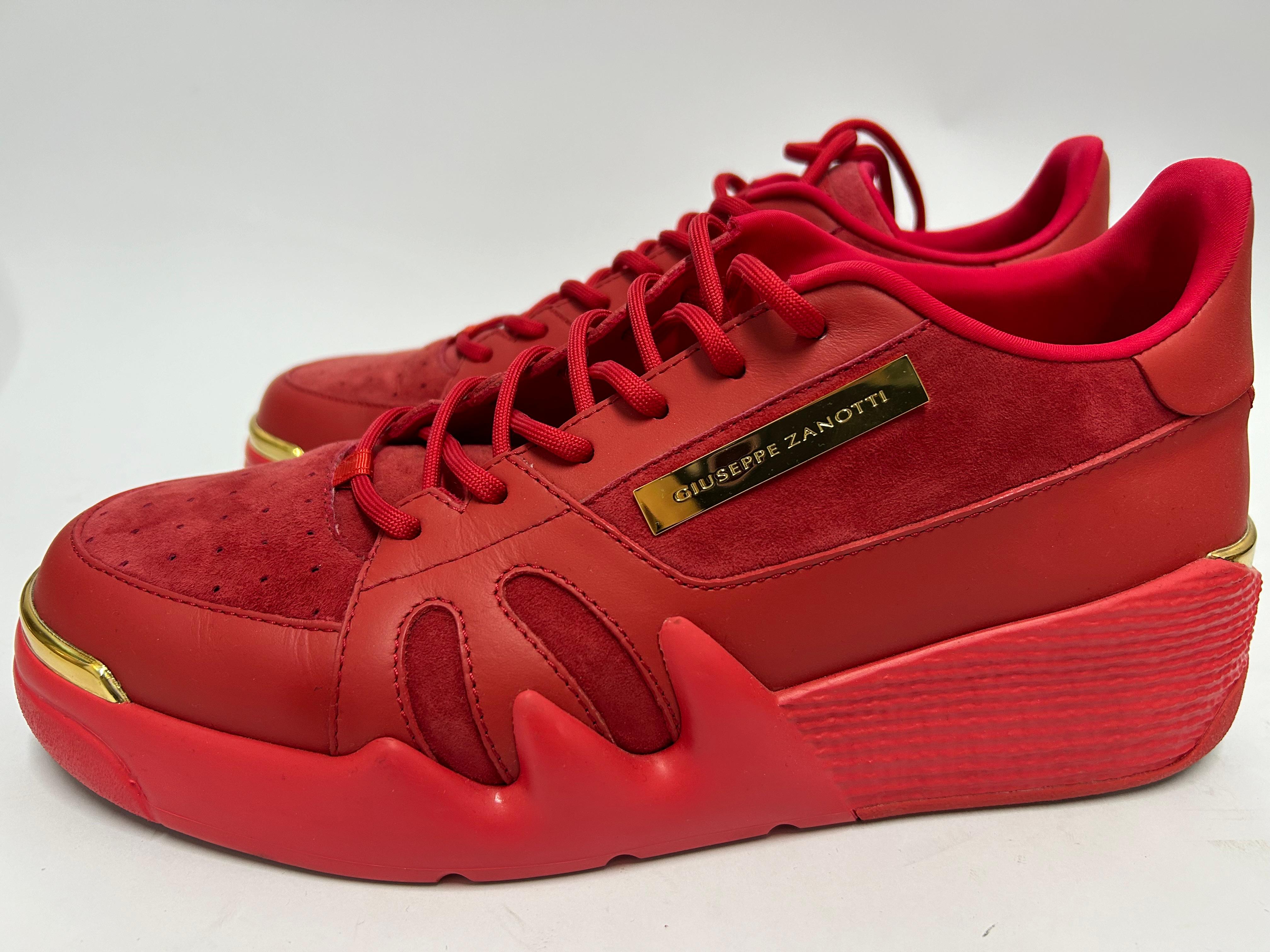 Giuseppe Zanotti Red Low-top Sneakers EU 42 For Sale 7