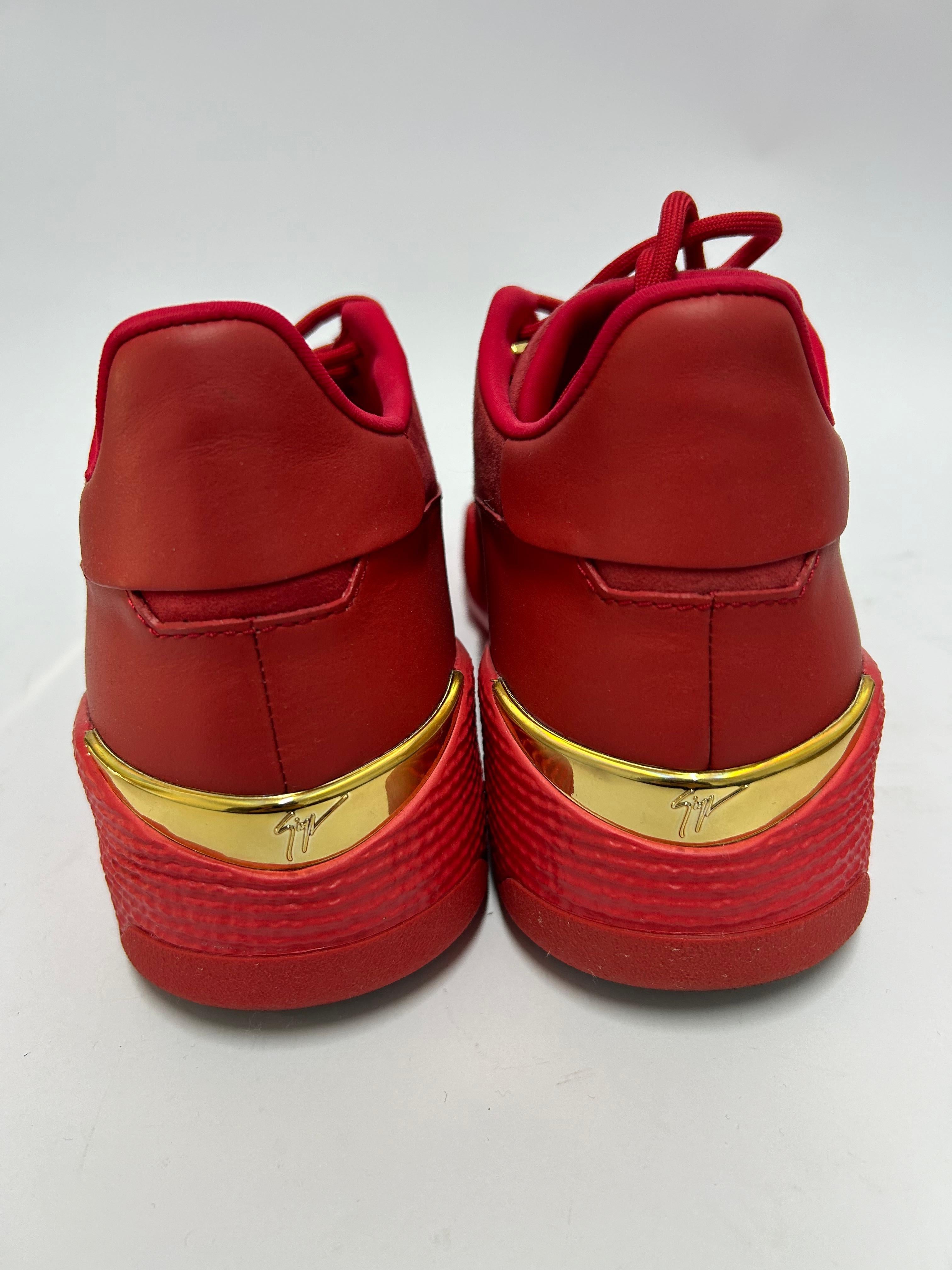 Giuseppe Zanotti Red Low-top Sneakers EU 42 For Sale 9