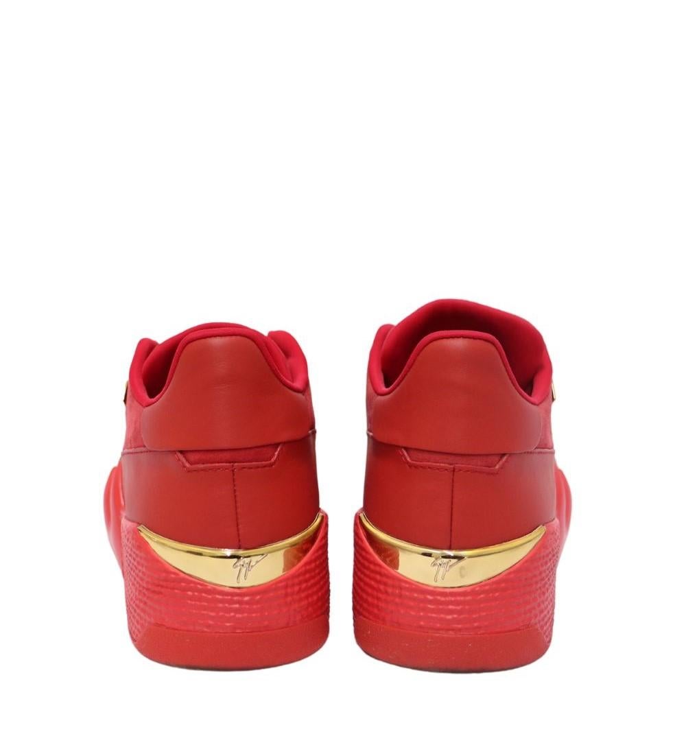 Giuseppe Zanotti Red Low-top Sneakers EU 42 In Excellent Condition For Sale In Amman, JO