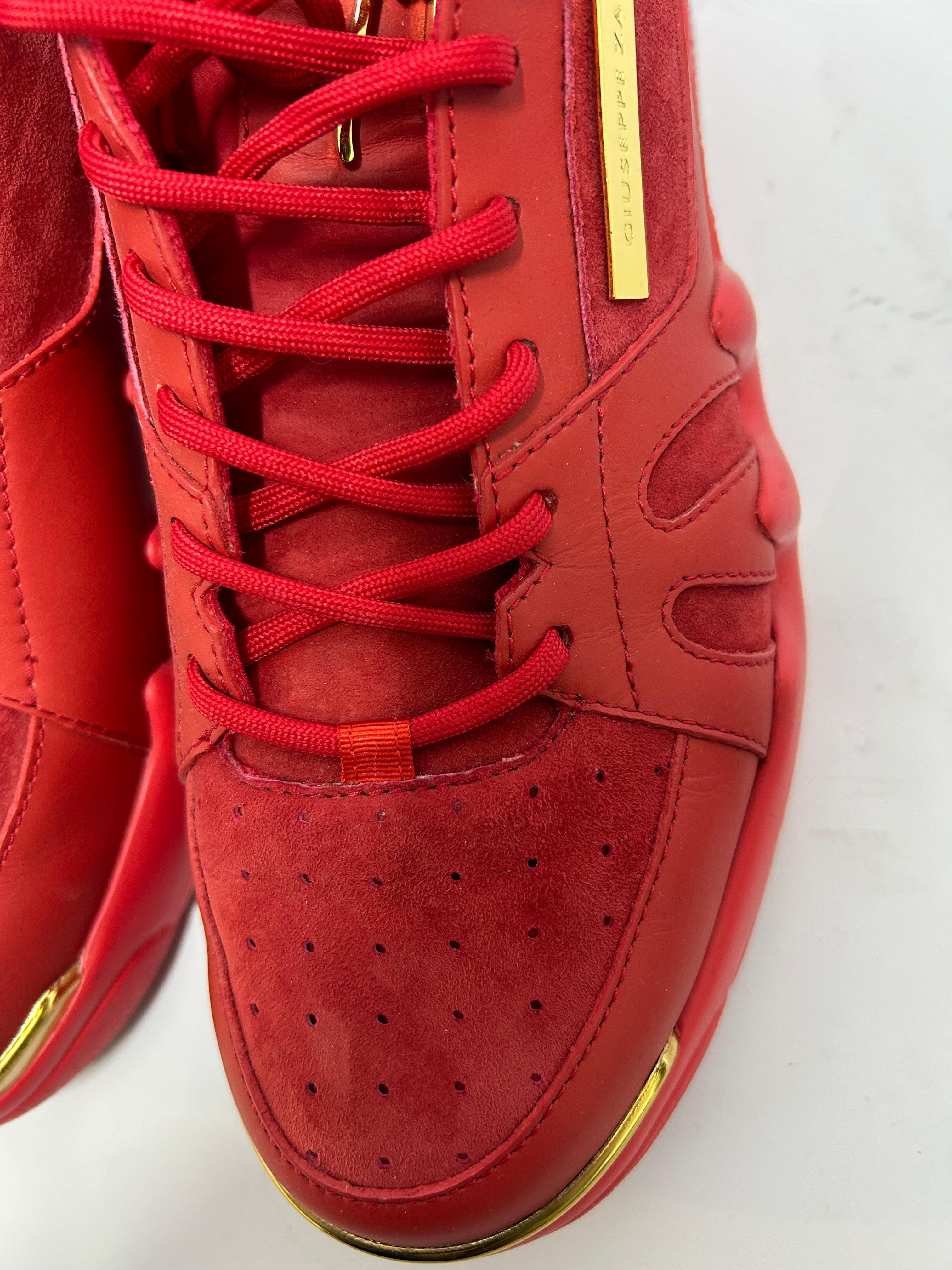 Giuseppe Zanotti Red Low-top Sneakers EU 42 For Sale 4