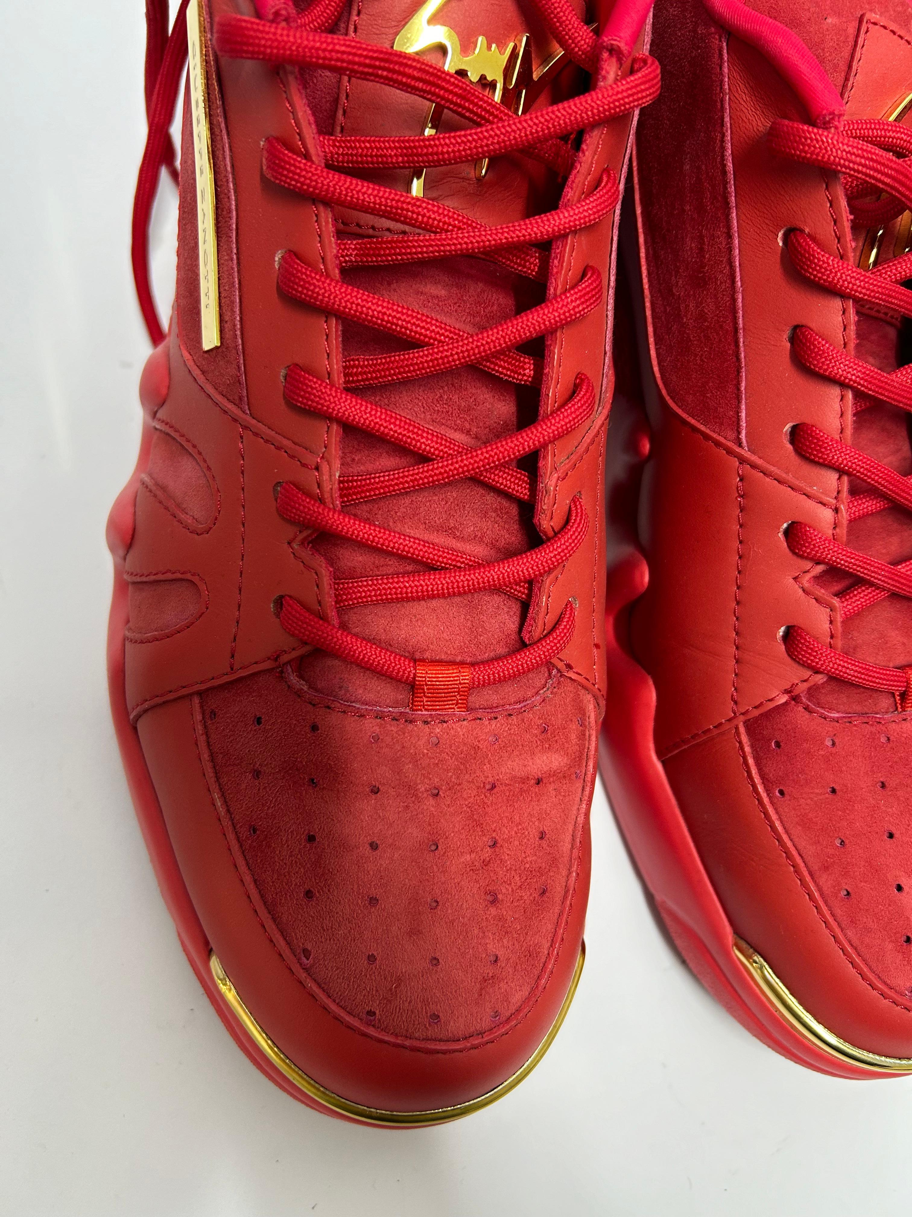 Giuseppe Zanotti Red Low-top Sneakers EU 42 For Sale 5