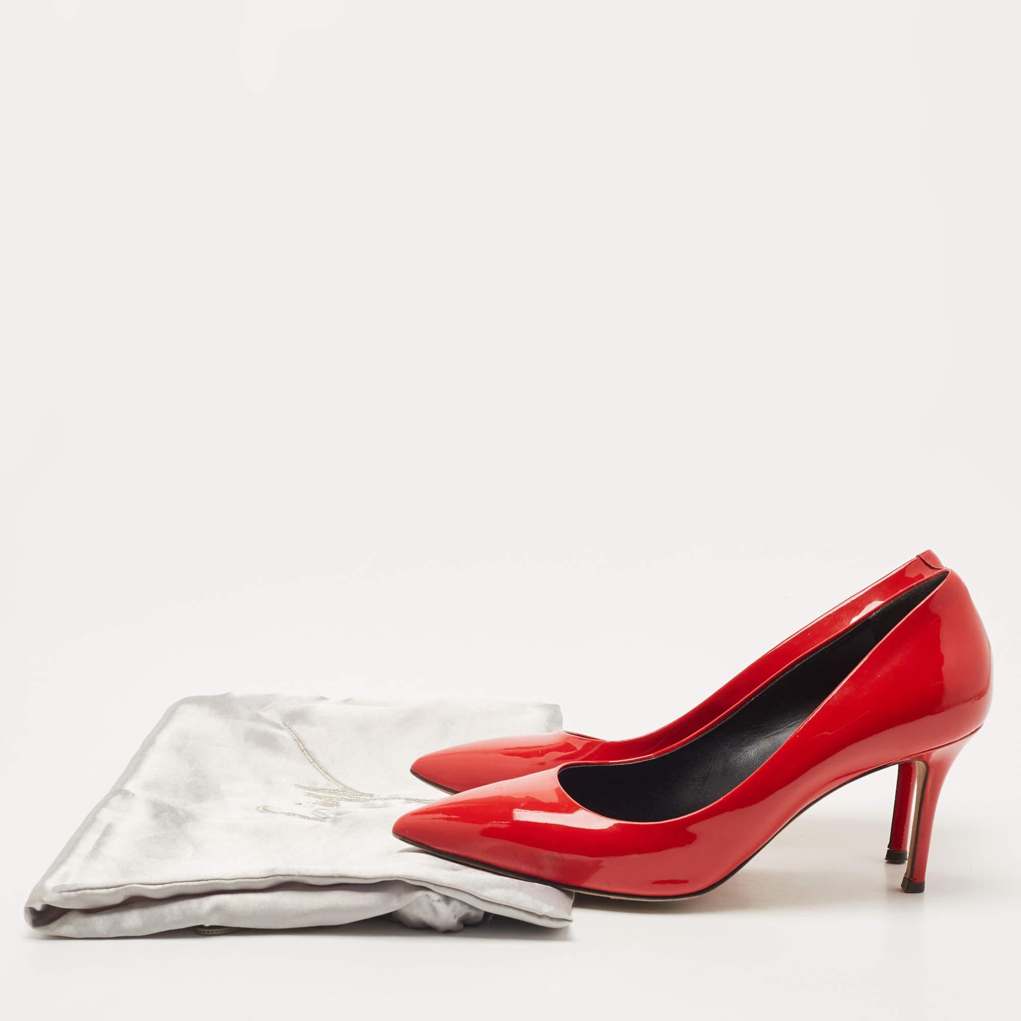 Giuseppe Zanotti escarpins Lucrezia en cuir verni rouge taille 36 en vente 4