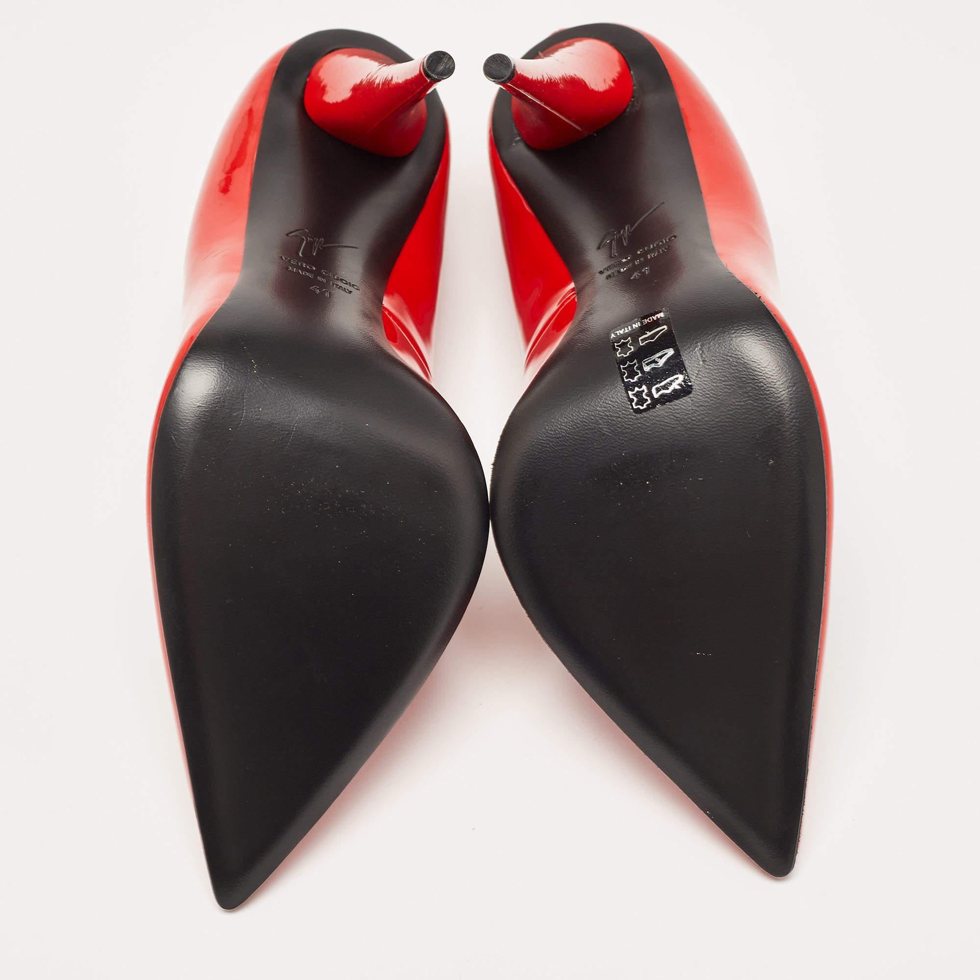Giuseppe Zanotti Red Patent Leather Pointed Toe Pumps Size 41 For Sale 2