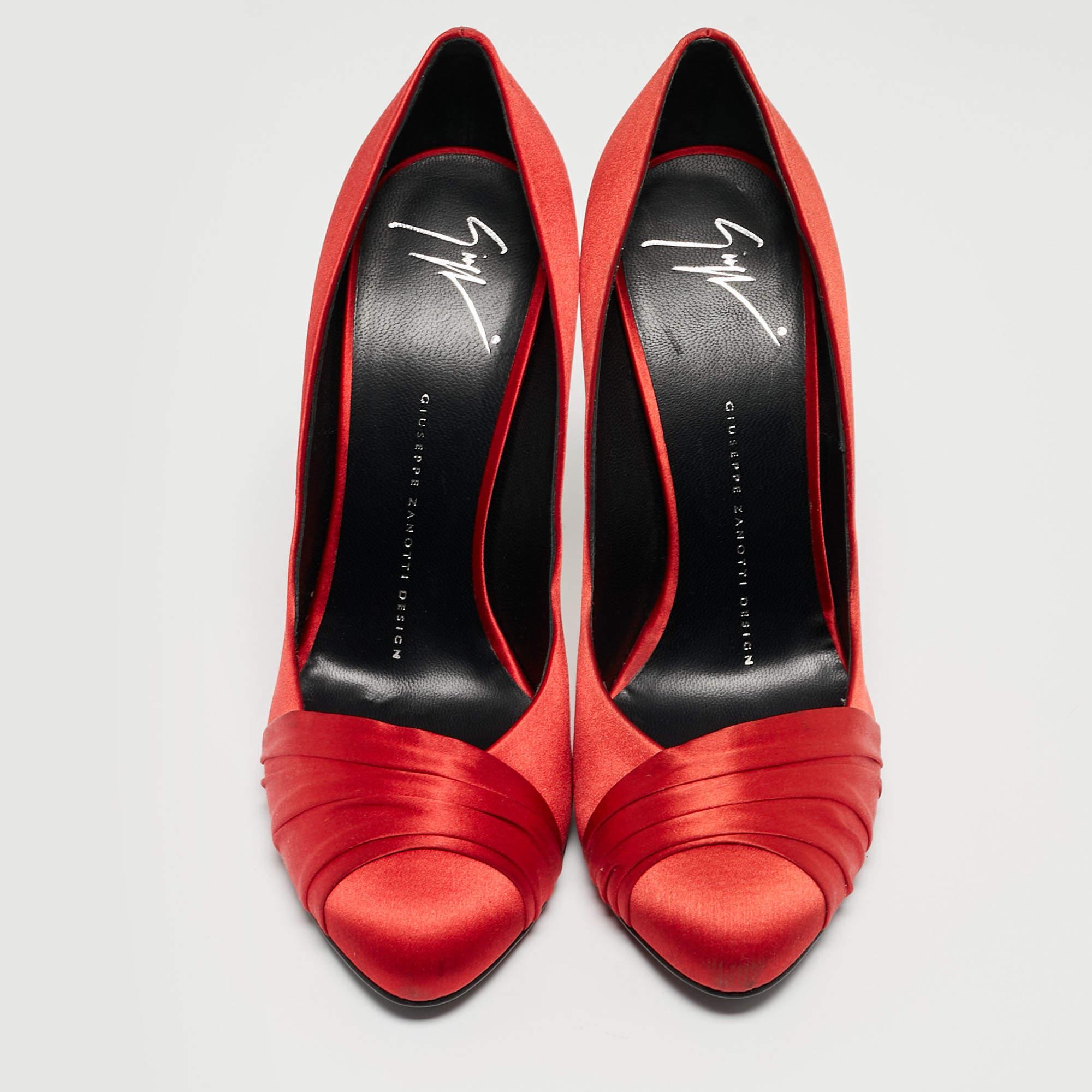 Make a statement with these Giuseppe Zanotti red pumps for women. Impeccably crafted, these chic heels offer both fashion and comfort, elevating your look with each graceful step.

Includes: Original Box
