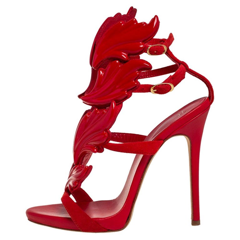 Giuseppe Zanotti Red Suede And Leather Cruel Wing Sandals Size 36.5 at  1stDibs