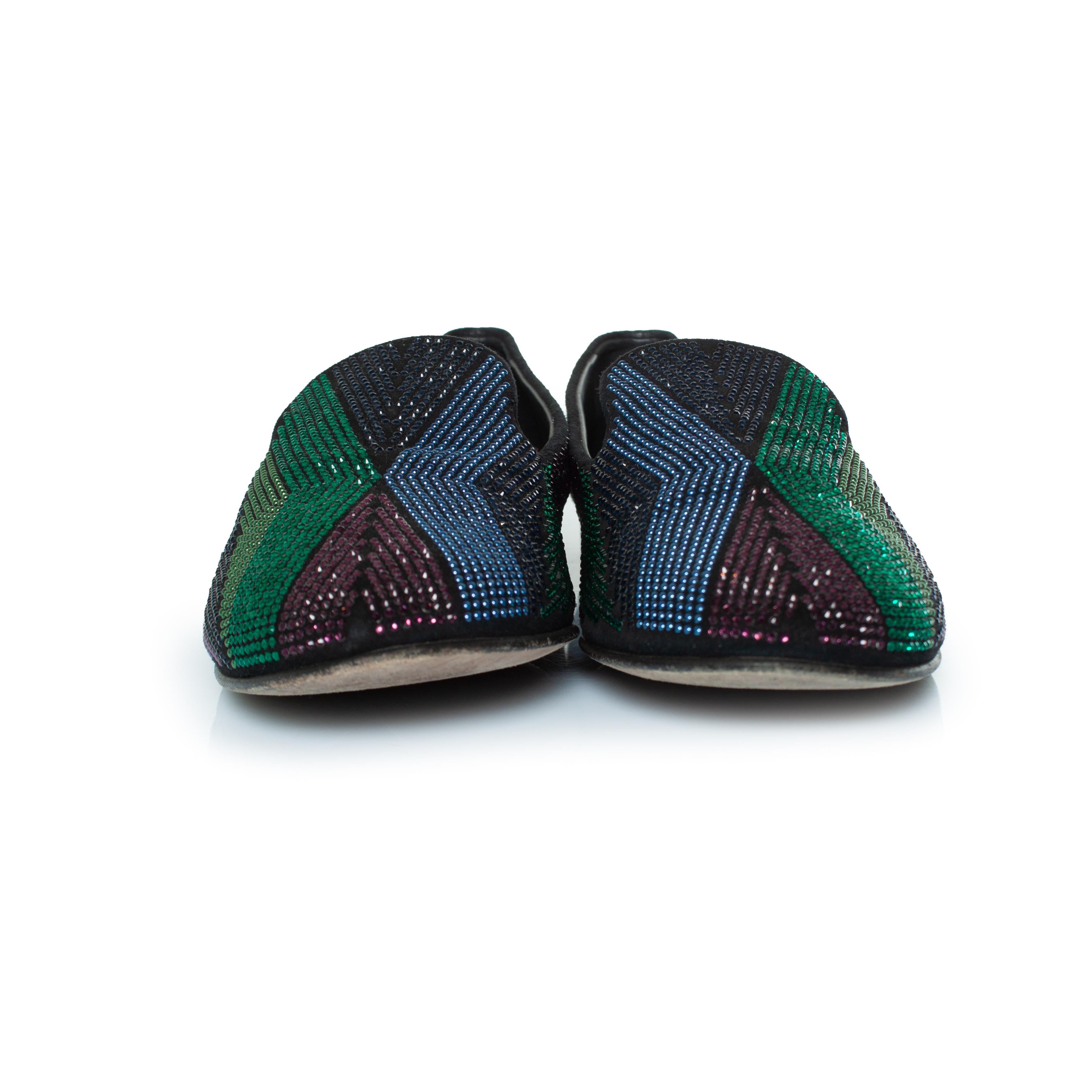 Black Giuseppe Zanotti, Rhinestone loafers For Sale