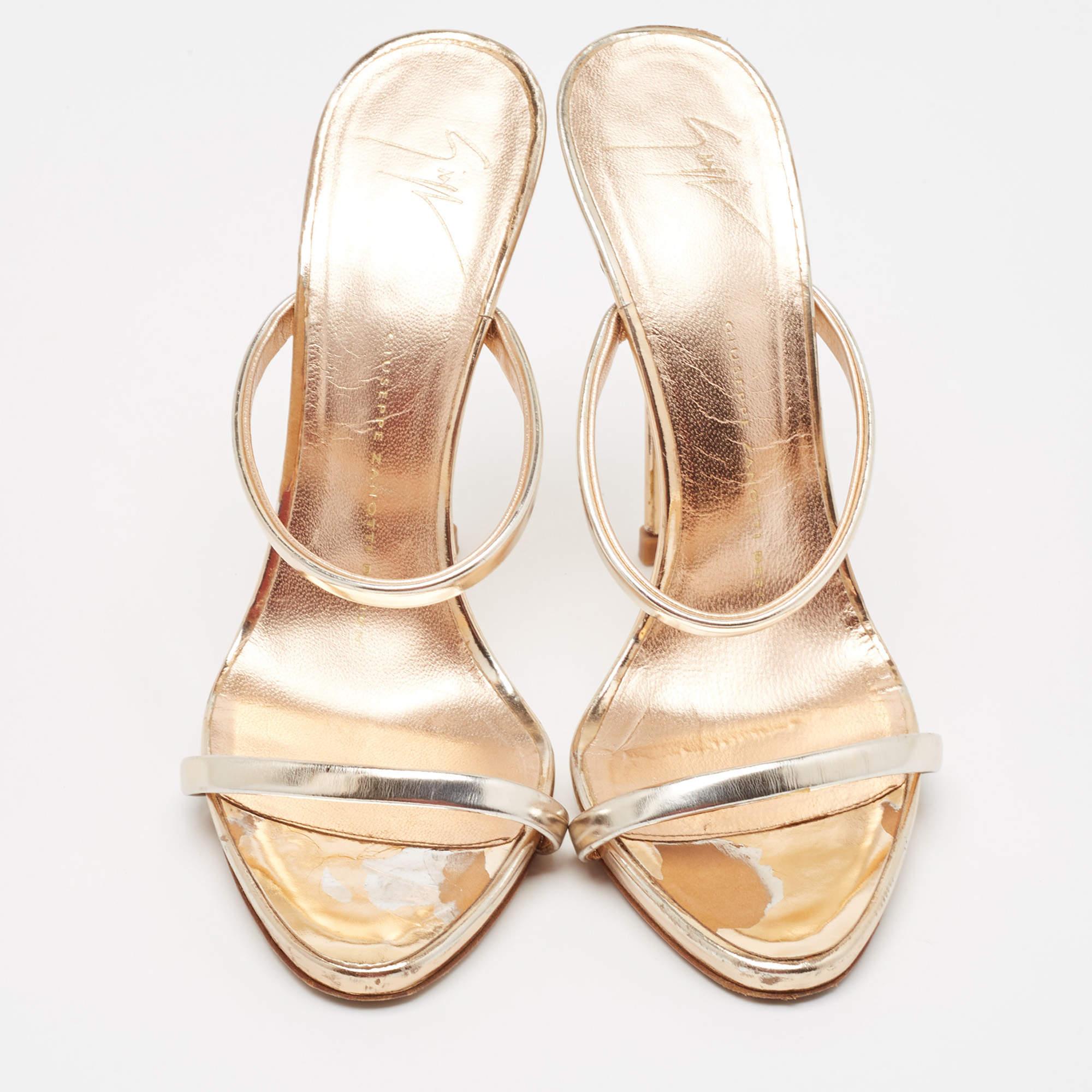 Oro Giuseppe Zanotti Sandali Darsey in pelle oro rosa misura 37 in vendita