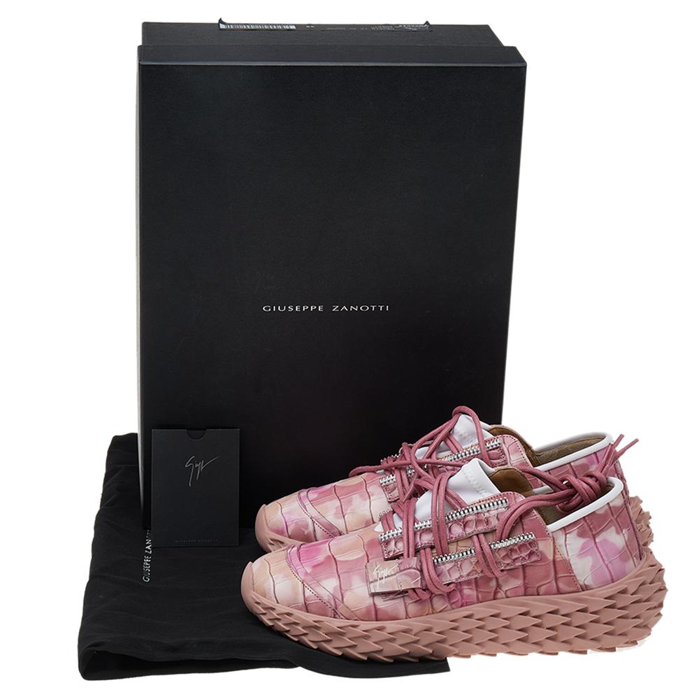 Women's Giuseppe Zanotti Rose Pink Urchin Low Top Sneakers Size EU 38