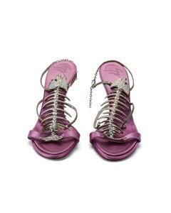 Giuseppe Zanotti S/S 2004 Lila Satin Fischgräten Heels