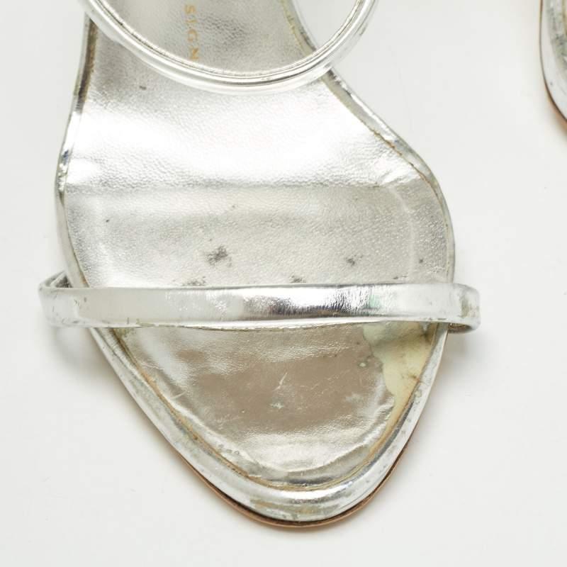 Giuseppe Zanotti Silver Sandali con Cinturino alla Caviglia Taglia 39 in vendita 2