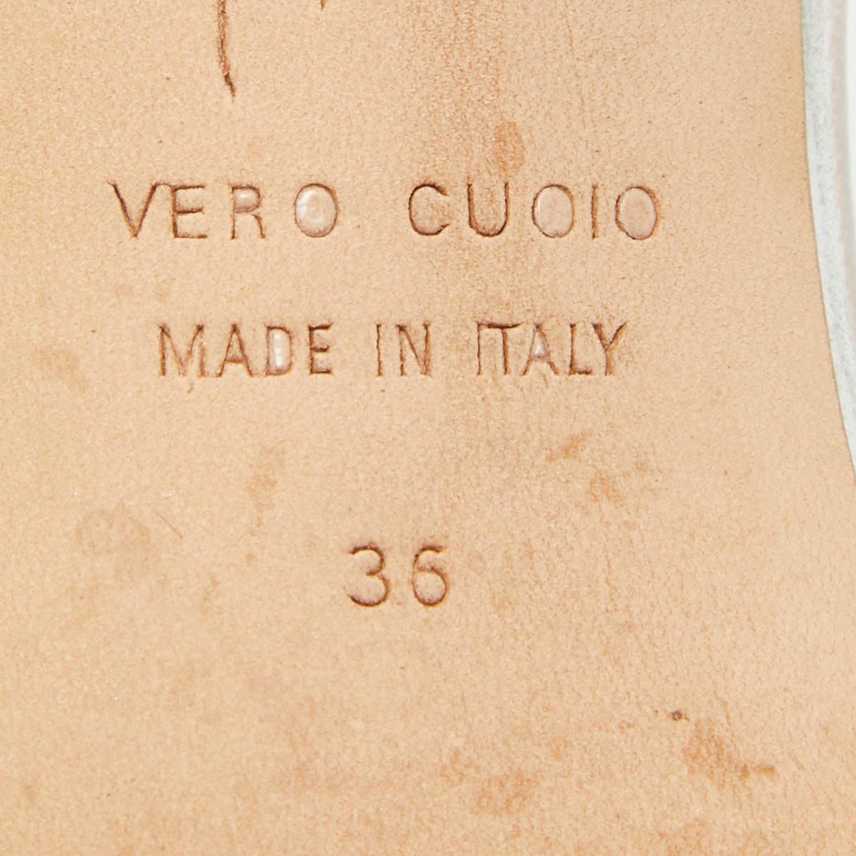 Giuseppe Zanotti Sandali Slingback in pelle argentata impreziositi da cristalli misura 36 in vendita 3