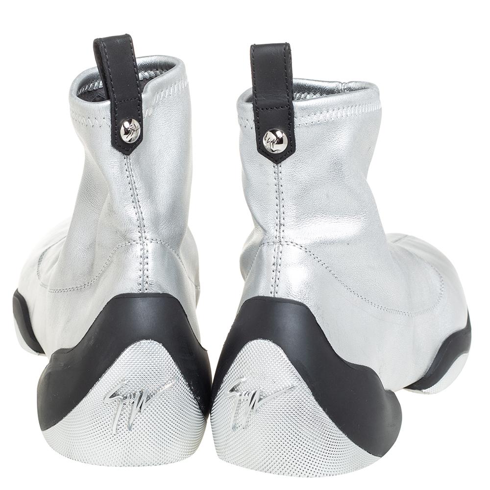 giuseppe zanotti silver boots