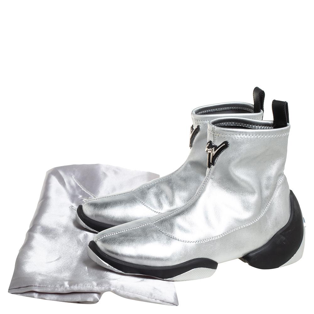 Giuseppe Zanotti Silver Leather Light Jump HT3 Ankle Boots Size 37.5 3