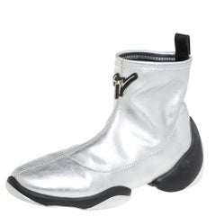 Giuseppe Zanotti Silver Leather Light Jump HT3 Ankle Boots Size 37.5