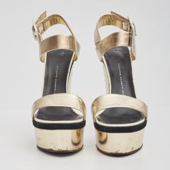 Giuseppe Zanotti Silver Patent Leather Wedges (Eu 39  US 9)